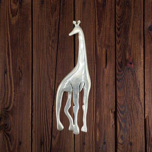 Vintage SUE B. 925 Sterling Silver Giraffe Brooch Safari Figural Pin - Picture 2 of 9
